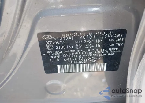 2020 Hyundai Elantra Se из США, поврежденный, VIN KMHD74LF2LU042862